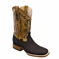 A&A Western Wear Men's Python Print Square Toe Western Boots – Brown - OriginalWestern.com