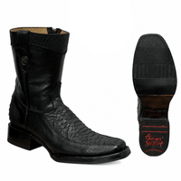 A&A Western Wear Men's Python Print Square Toe Zip Western Boots – Black - OriginalWestern.com