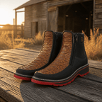 A&A Western Wear Men's Python Print Square Toe Zip Work Boots – Honey - OriginalWestern.com