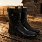 A&A Western Wear Men's Stingray Print Square Toe Zip Boots – Black - OriginalWestern.com