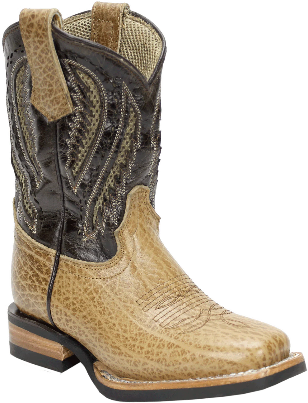 Silverton Kid's Alamo All Leather Square Toe Boots-Tan