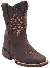 Silverton Kid's Amanda All Leather Square Toe Boots-Brown