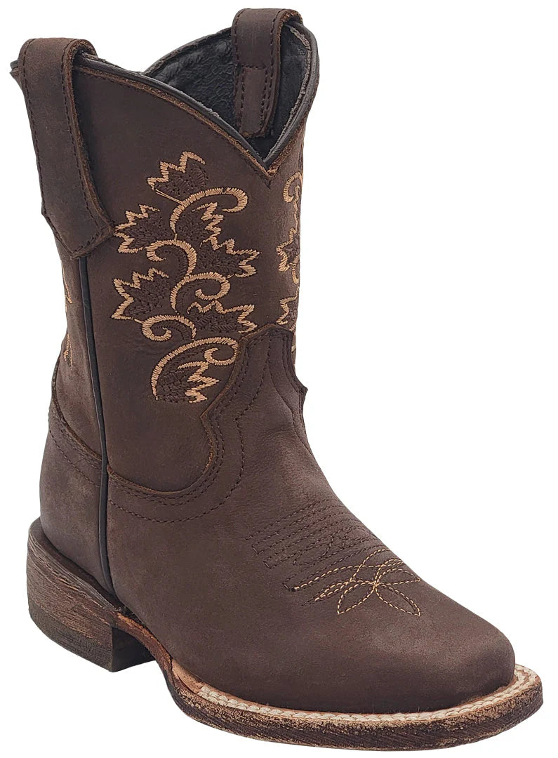 Silverton Kid's Amanda All Leather Square Toe Boots-Brown