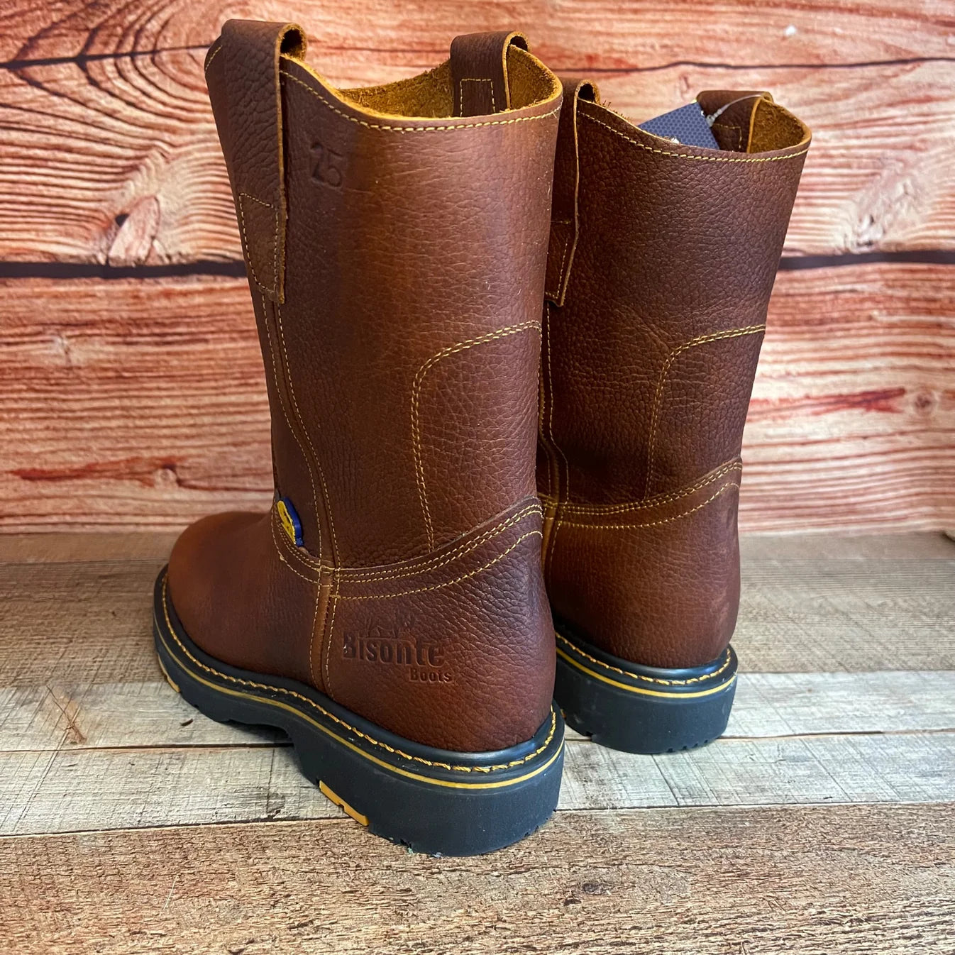Men's Western Rodeo Work Boots Pull On Leather Oil Water Resistant Est. B23
