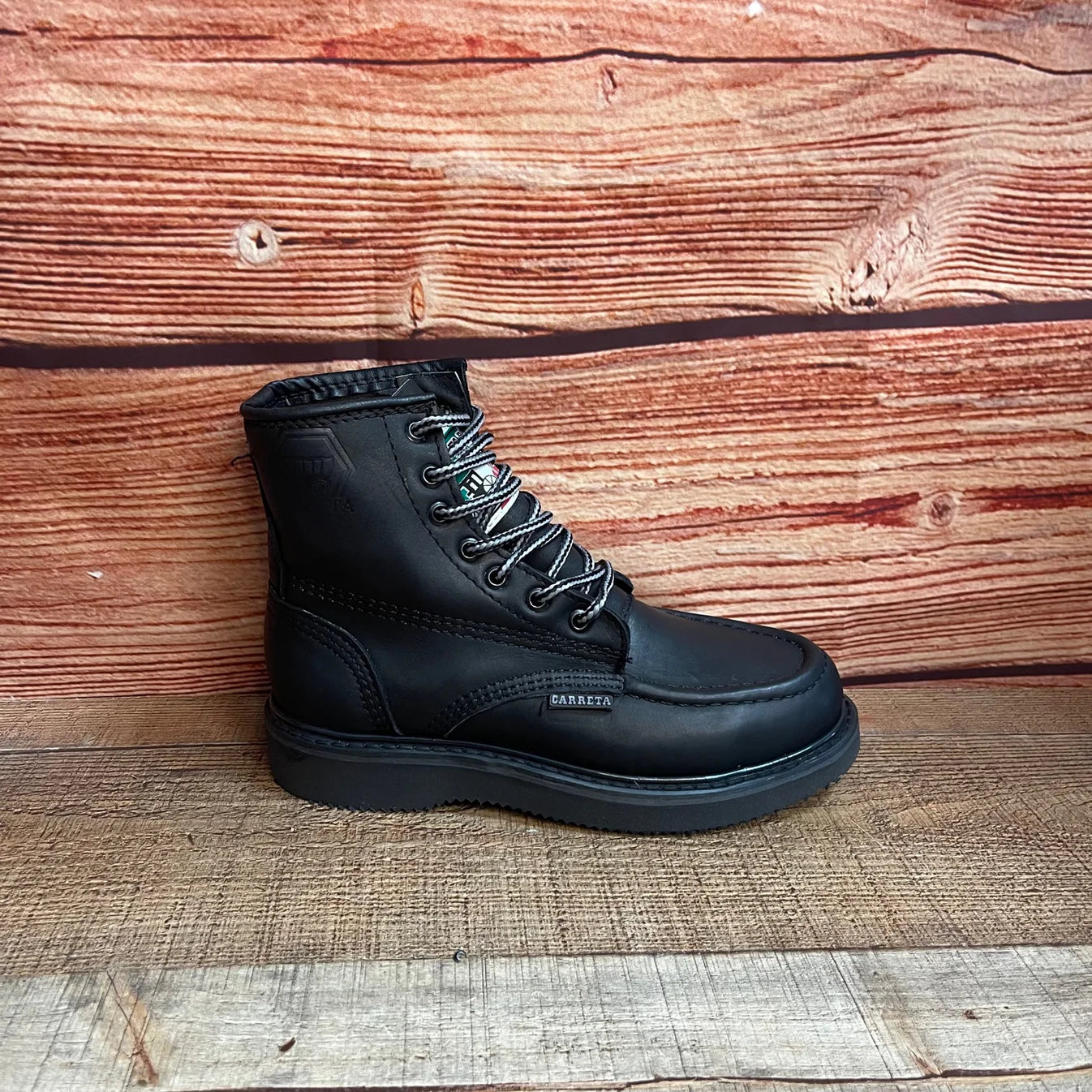 Men's Work Boots Genuine Leather Oil Water Resistant Strong and Light Weight Soles Est. 250 Black