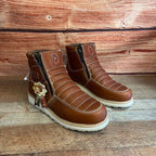 Men's Best Work Boots Zipper Genuine Leather Oil Water Resistant Est. 339 Gold