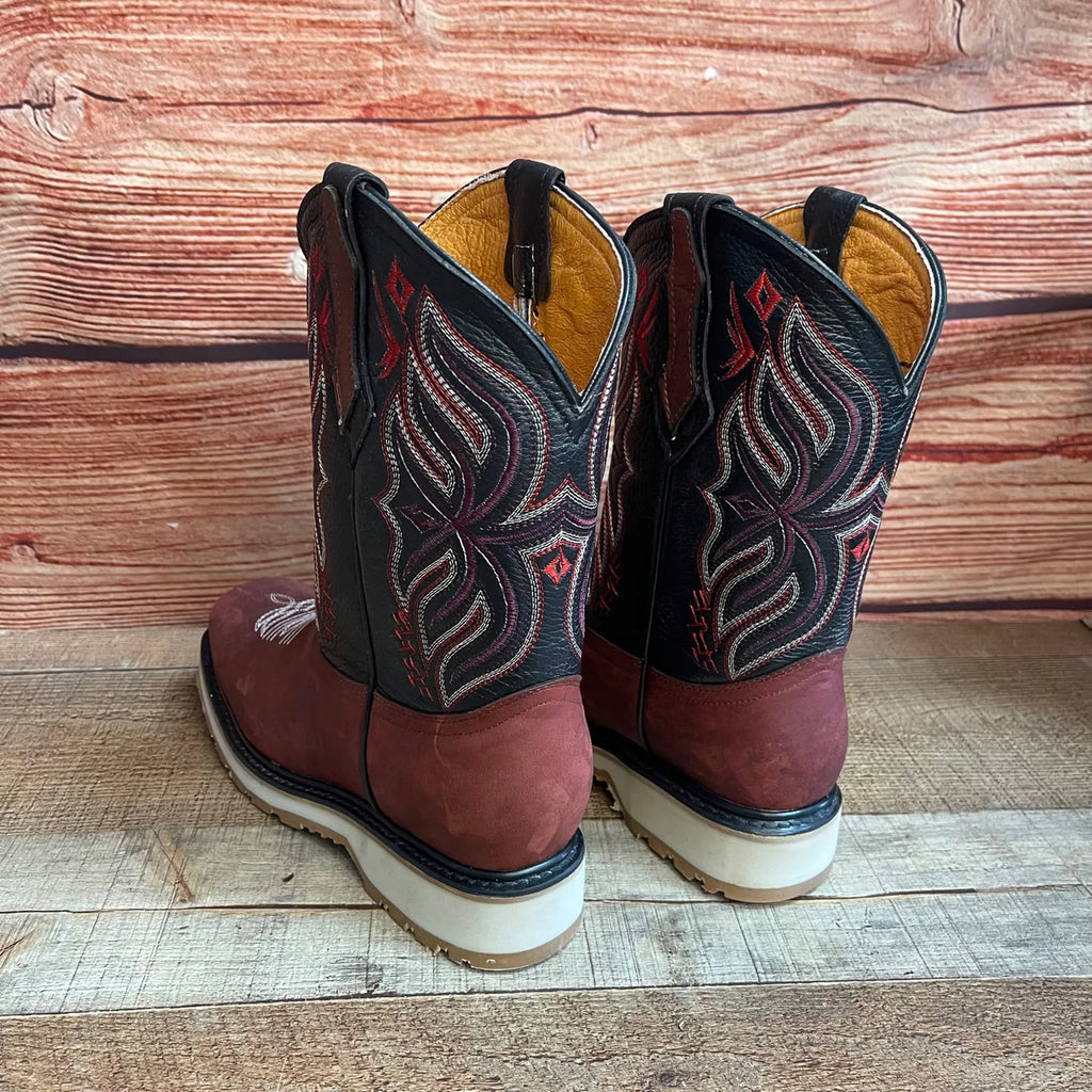 Men's Best Work Ruper Rodeo Boots Genuine Leather Oil Water Resistant Est. 698 Vino
