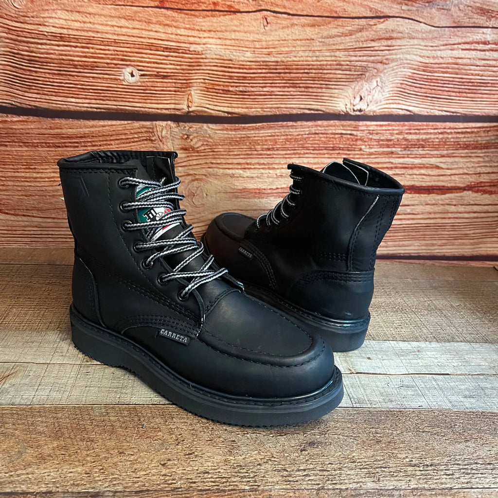 Men's Work Boots Genuine Leather Oil Water Resistant Strong and Light Weight Soles Est. 250 Black