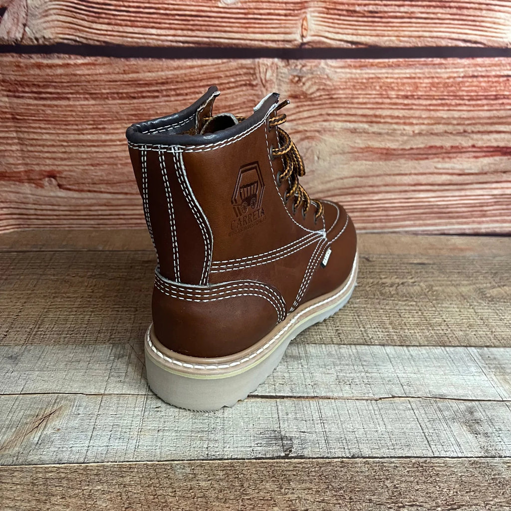 Men's Work Boots Genuine Leather Oil Water Resistant Strong and Light Weight Soles Est. 250 Gold Brazon Sole