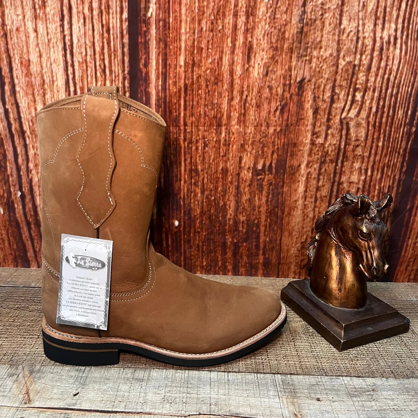 Men's Ruper Style Genuine Leather Round Soft Toe Work Boots Est. 303 Hazel