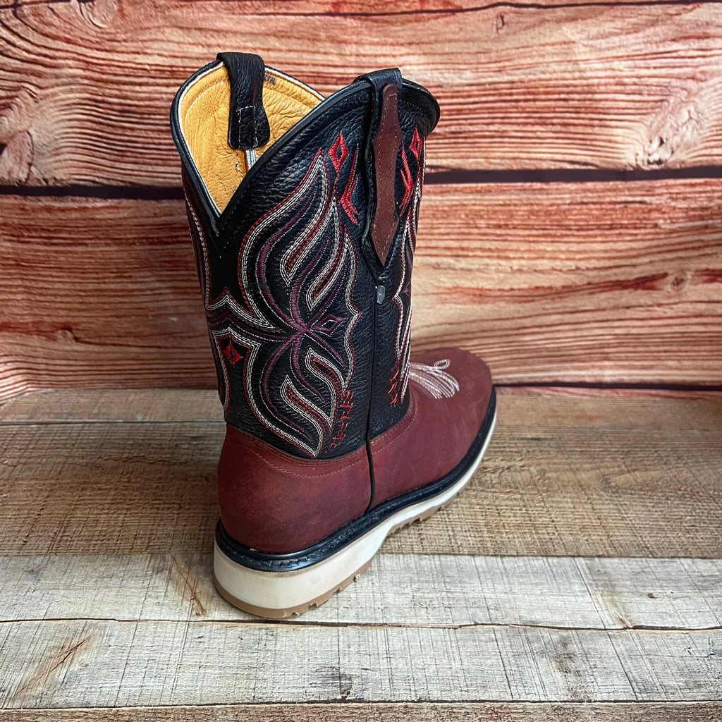 Men's Best Work Ruper Rodeo Boots Genuine Leather Oil Water Resistant Est. 698 Vino