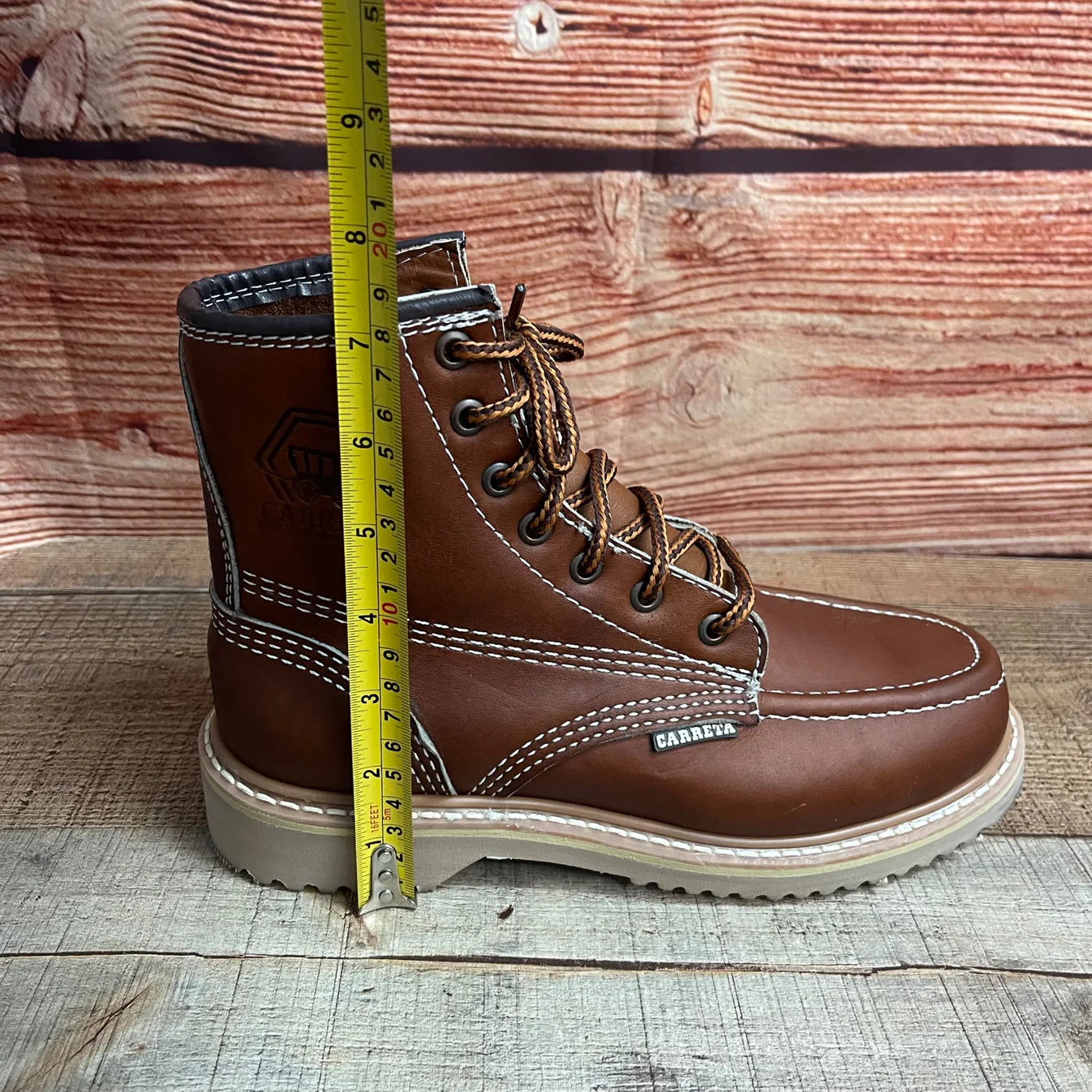 Men's Work Boots Genuine Leather Oil Water Resistant Strong and Light Weight Soles Est. 250 Gold Brazon Sole