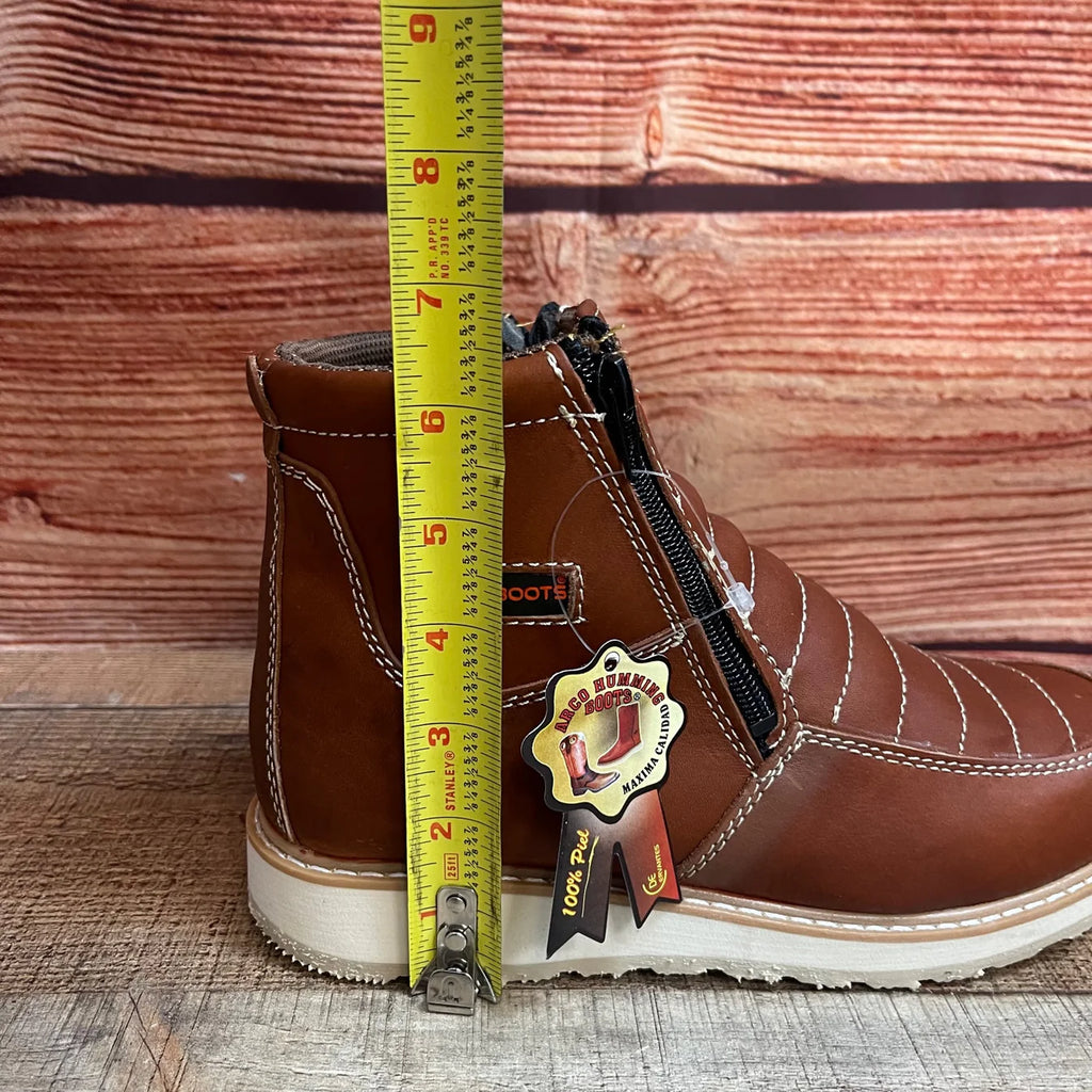 Men's Best Work Boots Zipper Genuine Leather Oil Water Resistant Est. 339 Gold