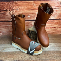 Men's Leather Light Weight Steel Toe Pull on Work Boots Est. 415