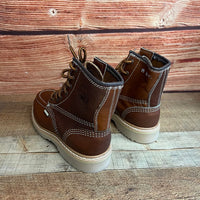 Men's Work Boots Genuine Leather Oil Water Resistant Strong and Light Weight Soles Est. 250 Gold Brazon Sole