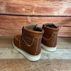 Men's Best Work Boots Zipper Genuine Leather Oil Water Resistant Est. 339 Gold