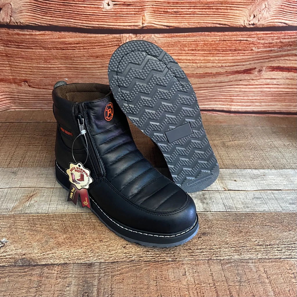 Men's Best Work Boots Zipper Genuine Leather Oil Water Resistant Est. 339 Black