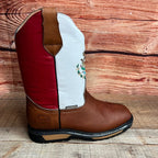 Men's Mexico Flag Leather Square Toe Cowboy Work Boot Est. 975