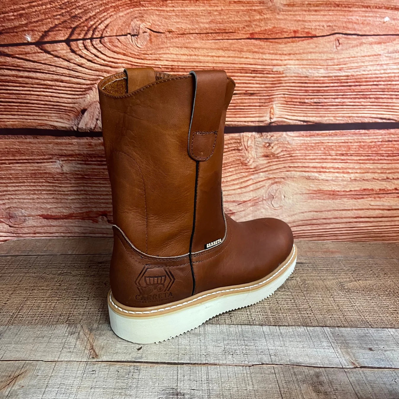 Men's Leather Light Weight Steel Toe Pull on Work Boots Est. 415