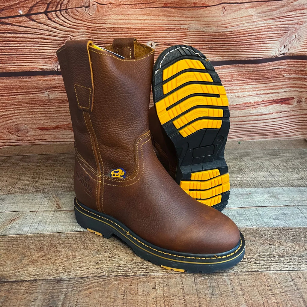 Men's Western Rodeo Work Boots Pull On Leather Oil Water Resistant Est. B23