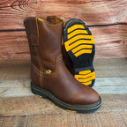 Men's Western Rodeo Work Boots Pull On Leather Oil Water Resistant Est. B23