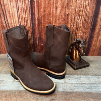 Men's Ruper Style Genuine Leather Round Soft Toe Work Boots Est. 303 Mocha