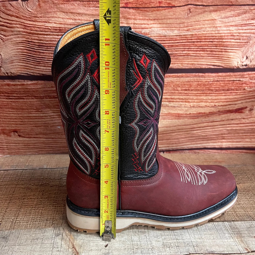 Men's Best Work Ruper Rodeo Boots Genuine Leather Oil Water Resistant Est. 698 Vino