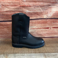 Men's Work Pull-On Steel Toe Leather Boots Truck Durable Sole Est. 410 Black