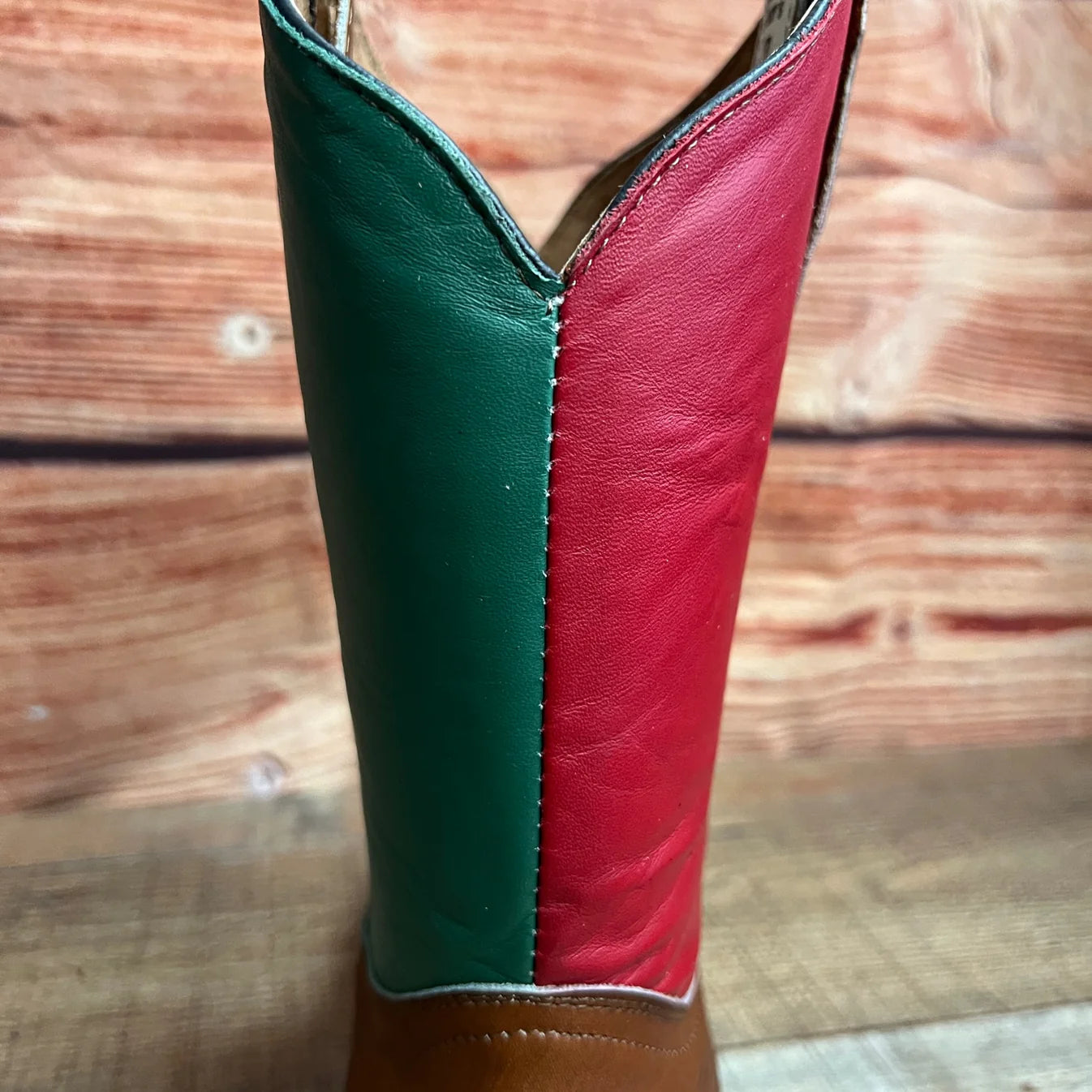 Men's Mexico Flag Leather Square Toe Cowboy Work Boot Est. 975