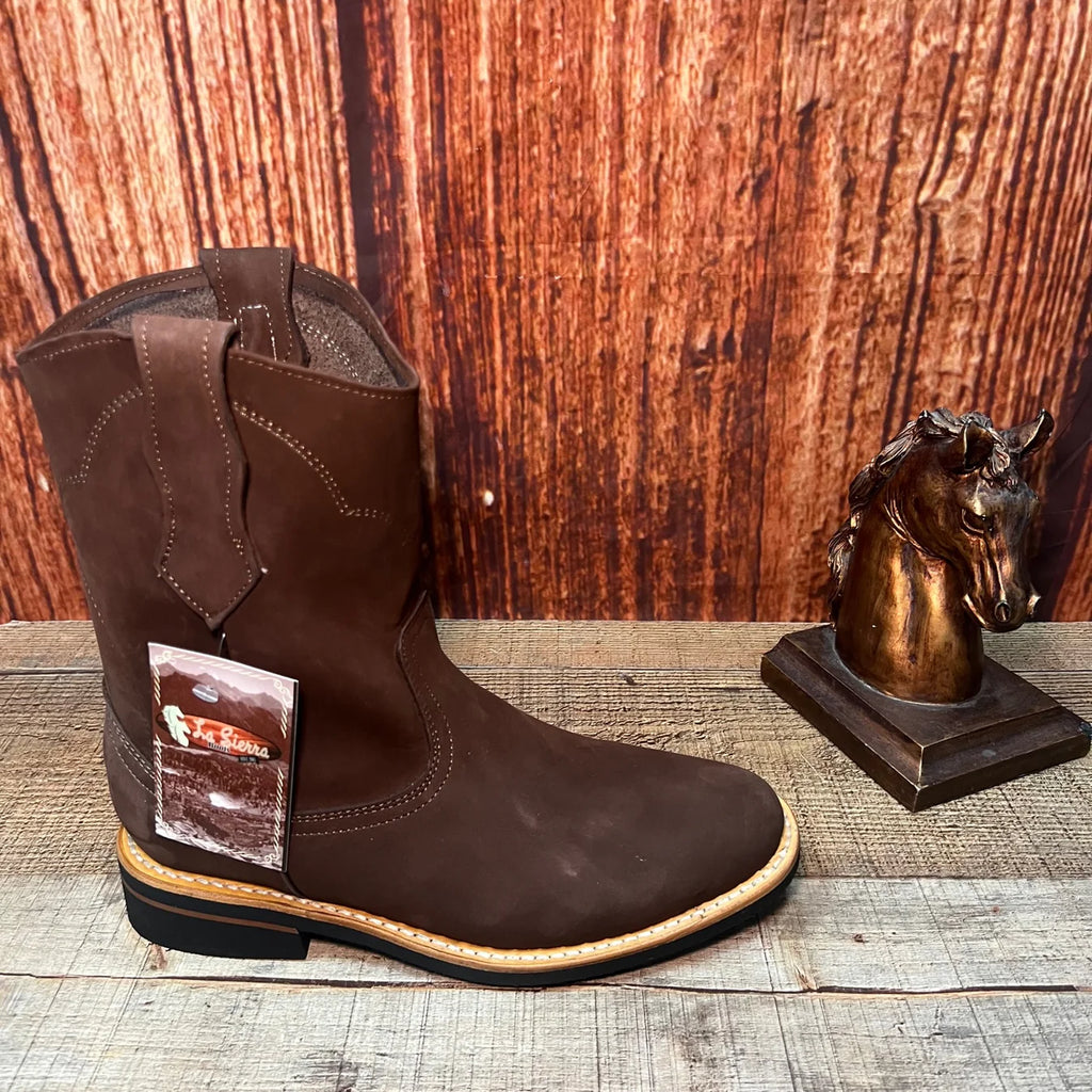 Men's Ruper Style Genuine Leather Round Soft Toe Work Boots Est. 303 Mocha
