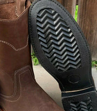 Men's Ruper Style Genuine Leather Round Soft Toe Work Boots Est. 303 Mocha