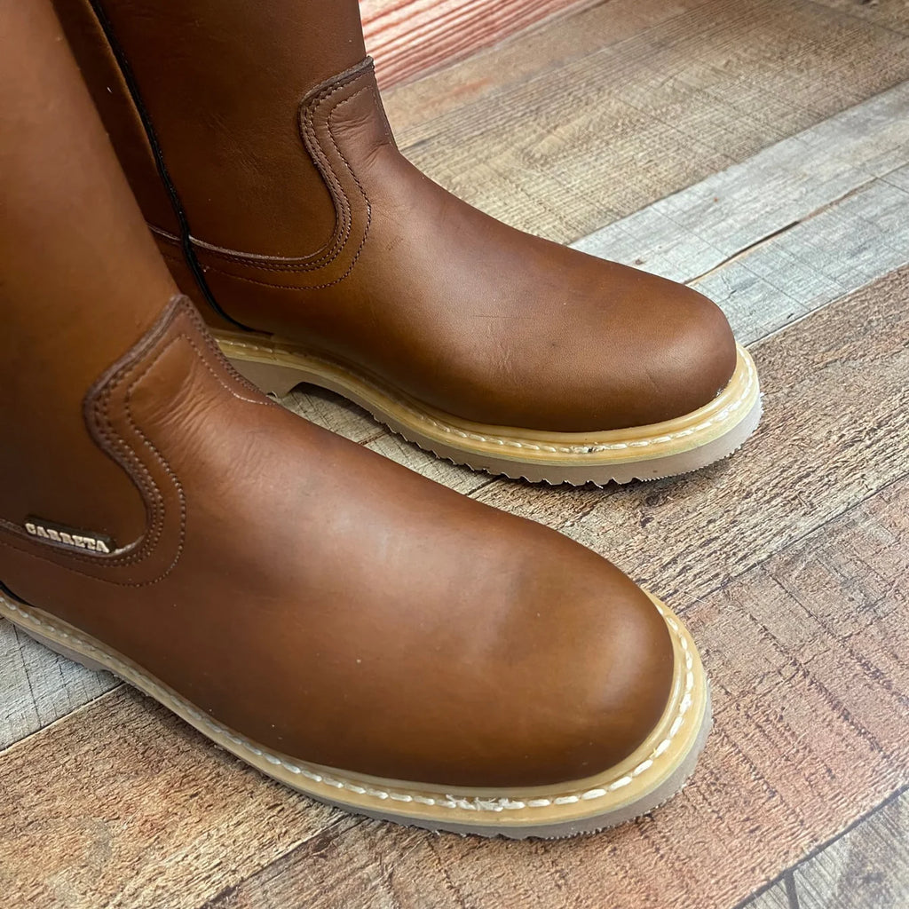 Men's Work Boots Light Pull On Genuine Leather Oil/Water Resistant Round Toe Est. 305
