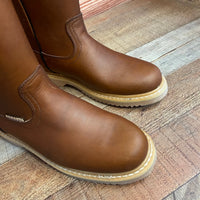 Women's Work Boots Pull On Leather Oil Water Resistant Round Toe Est. 305