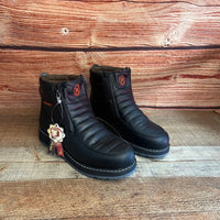 Men's Best Work Boots Zipper Genuine Leather Oil Water Resistant Est. 339 Black