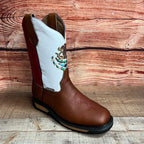 Men's Mexico Flag Leather Square Toe Cowboy Work Boot Est. 975