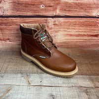 Men's Light Leather Oil-Water Resistant Work Boots Lace Up Smooth Toe Est. 202