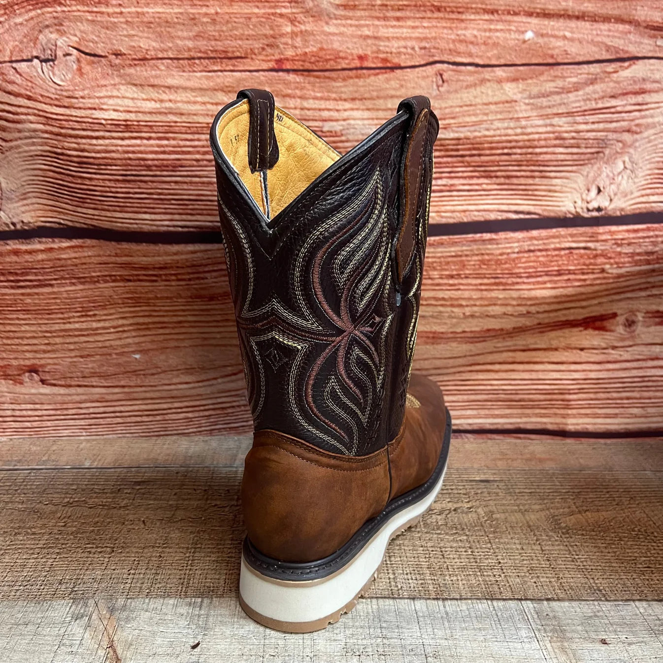 Men's Best Work Ruper Rodeo Boots Genuine Leather Oil Water Resistant Est. 698 Caoba