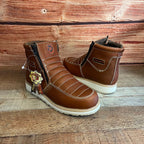 Men's Best Work Boots Zipper Genuine Leather Oil Water Resistant Est. 339 Gold