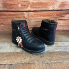Men's Best Work Boots Zipper Genuine Leather Oil Water Resistant Est. 339 Black