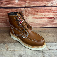 Men's Work Boots Genuine Leather Oil Water Resistant Strong and Light Weight Soles Est. 250 Gold