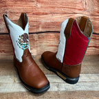 Men's Mexico Flag Leather Square Toe Cowboy Work Boot Est. 975