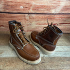 Men's Work Boots Genuine Leather Oil Water Resistant Strong and Light Weight Soles Est. 250 Gold Brazon Sole