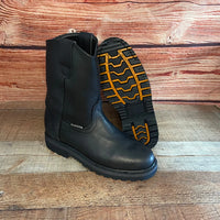 Men's Durable Truck Sole Round Toe Work Pull On Oil Resistant Leather Boots Est. 310 Black