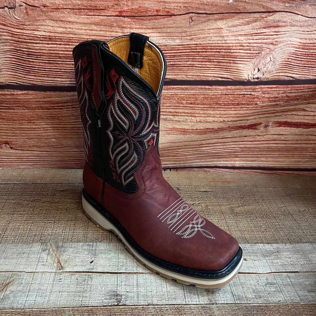 Men's Best Work Ruper Rodeo Boots Genuine Leather Oil Water Resistant Est. 698 Vino