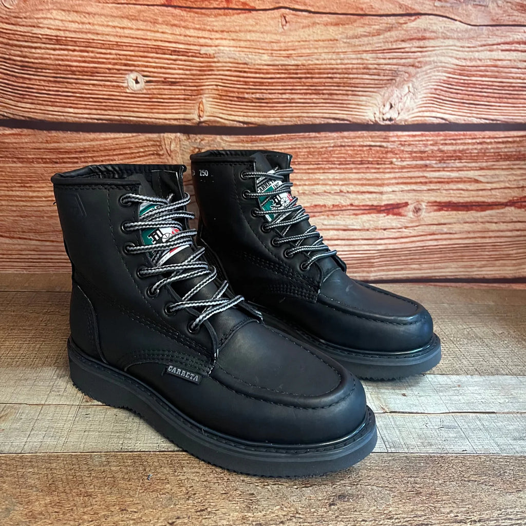 Men's Work Boots Genuine Leather Oil Water Resistant Strong and Light Weight Soles Est. 250 Black