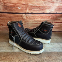 Men's Best Work Boots Zipper Genuine Leather Oil Water Resistant Est. 339 Brown