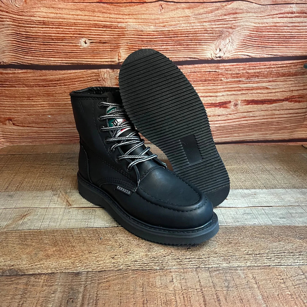 Men's Work Boots Genuine Leather Oil Water Resistant Strong and Light Weight Soles Est. 250 Black