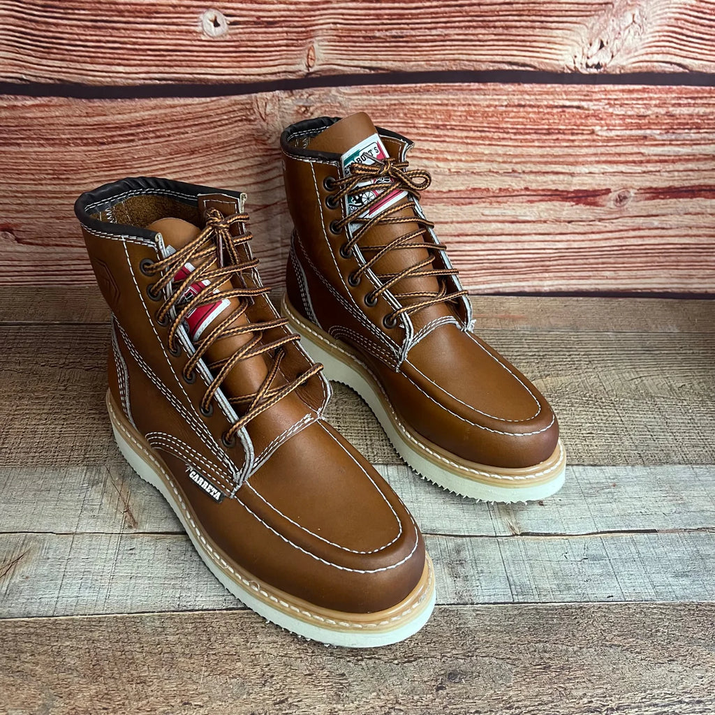 Men's Work Boots Genuine Leather Oil Water Resistant Strong and Light Weight Soles Est. 250 Gold