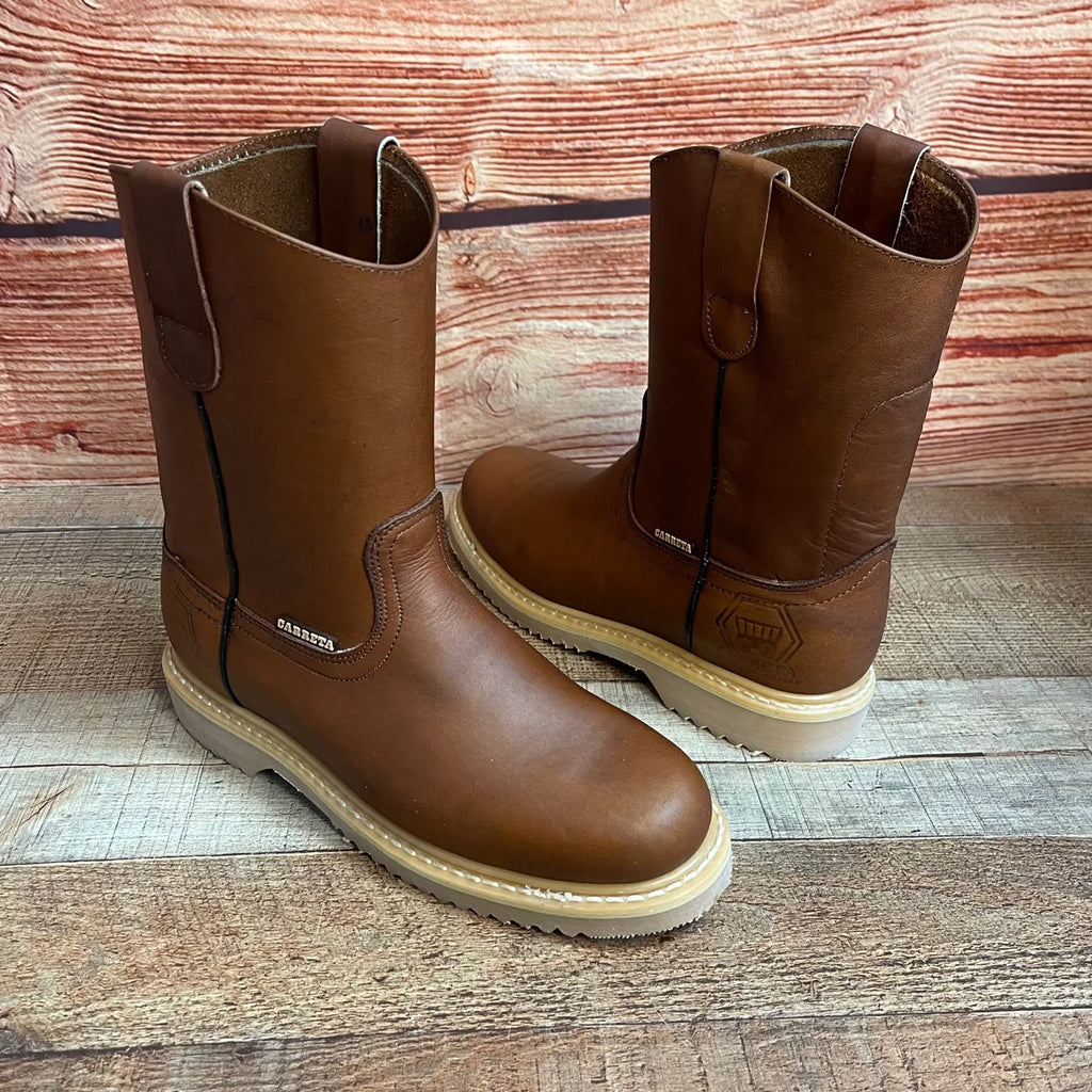 Men's Work Boots Light Pull On Genuine Leather Oil/Water Resistant Round Toe Est. 305