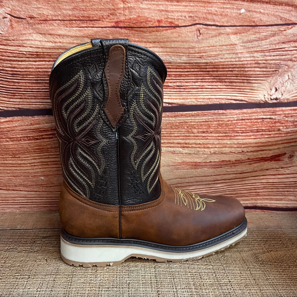 Men's Best Work Ruper Rodeo Boots Genuine Leather Oil Water Resistant Est. 698 Caoba